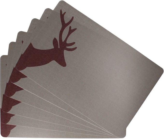 Set van 6 HIRSCH placemats, bruin-beige, 43,5 x 28,5 cm, rechthoekig – 15108