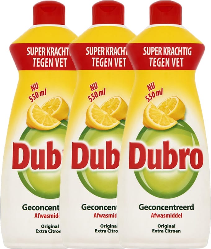 Dubro Afwasmiddel Extra Citroen 3 x 550 ml