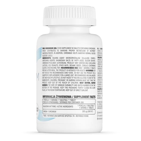 Mineralen - OstroVit Chroom 200 mg 200 tabletten - 200 Tabletten