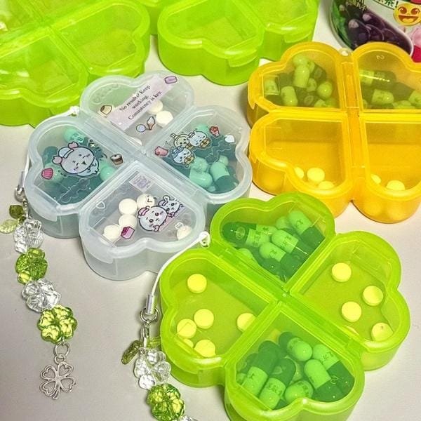 Boîte à herbes Steve Green 4 compartiments avec conception d'ouverture indépendante pour boîte de rangement pour petits objets vert
