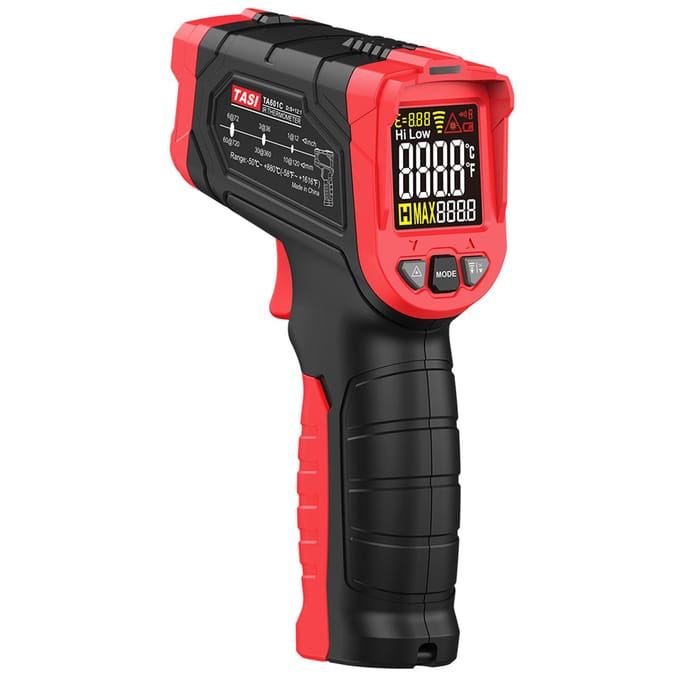 TASI Contactloze IR Infrarood Thermometer Digitale Handheld Temperatuur Tester 12:1 Pyrometer Kleur TA601C