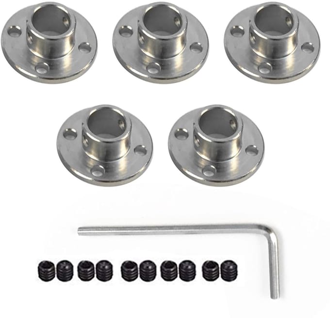 Set van 5 Stuks 6mm Flens Koppeling Connectoren, Buissleuven en Rigid Guide Koppeling Accessoires voor RC Model Motoren en Toebehoren