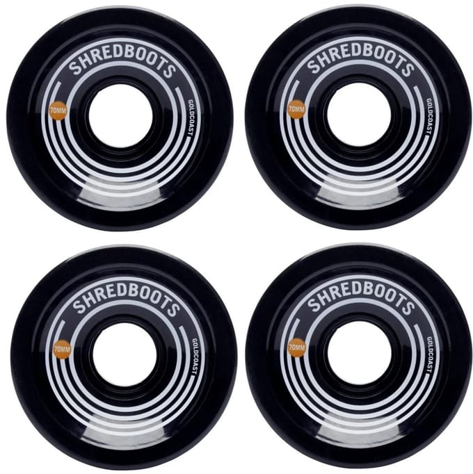 Goldcoast Shredboots 70 mm 85A longboard wielen Super zwart 4-Pack