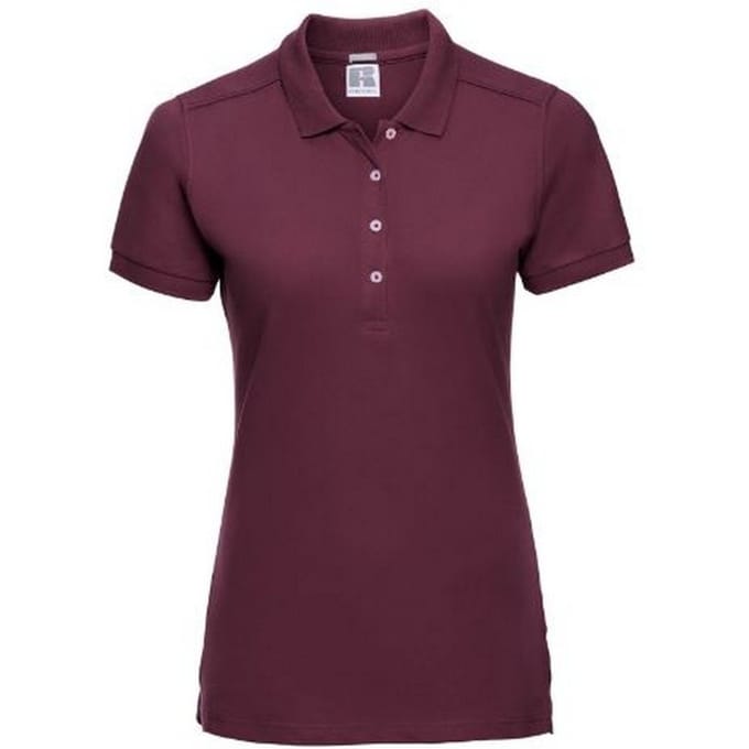 Russell Dames/dames Stretch Short Sleeve Polo Shirt (Bourgondië)