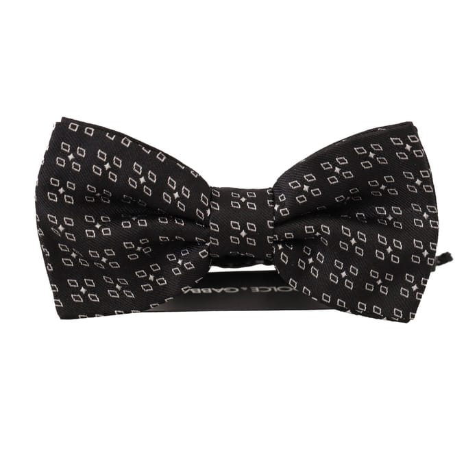 Dolce & Gabbana Zwart Witte Pois 100% Zijde Nek Papillon Mannen Stropdas