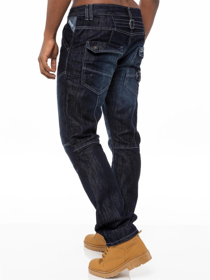Enzo Denim Jeans Rechte Pijp Heren - Donkerblauw