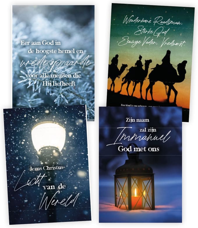 Voordeelpakje 12 kerstkaarten serie 4