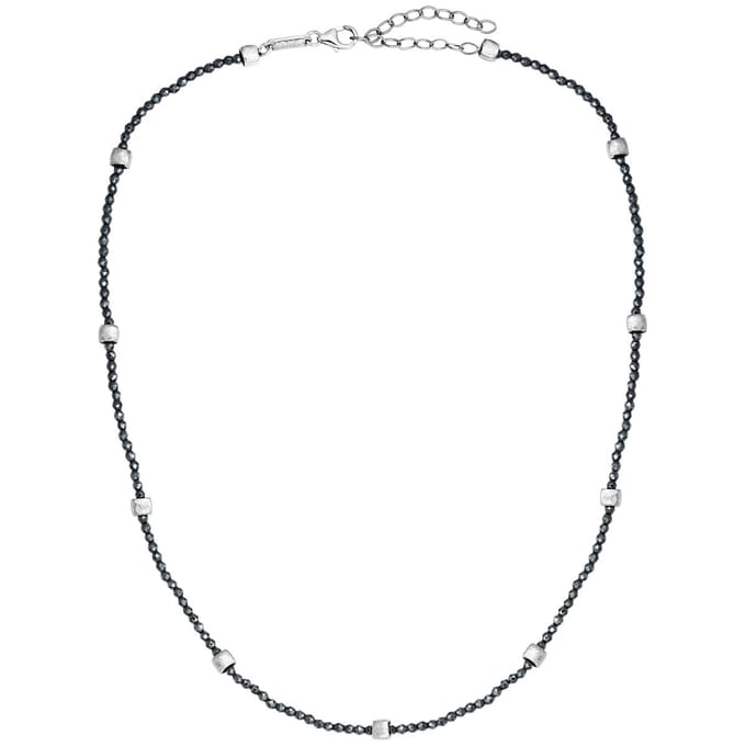 Julie Julsen Kette 925/- Sterling Silber rhodiniert Hämatit grau 43 cm