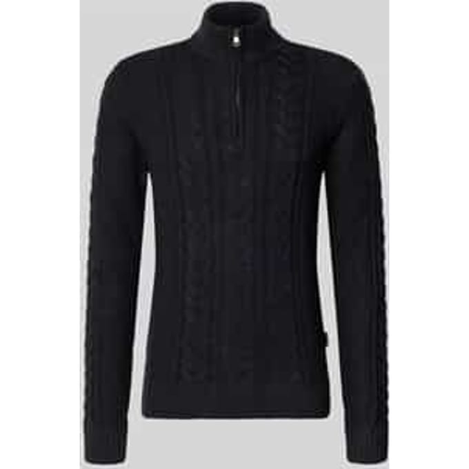 Gebreide pullover met ritssluiting, model 'BASIM'