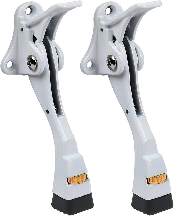 Heavy Duty Kickdown Deurstopper - Verstelbare Metalen Deurstandaard met Rubberen Punt voor Zware Deuren - 10 cm