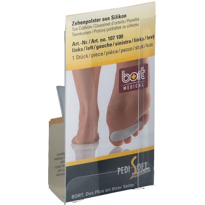 Bort Pedisoft hamerteenkussen links, silicone, 107100, per stuk