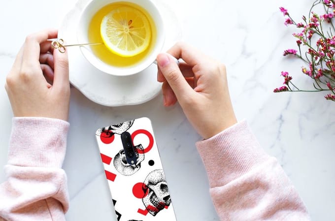 Silicone Back Case OnePlus 7 Pro Skull Red
