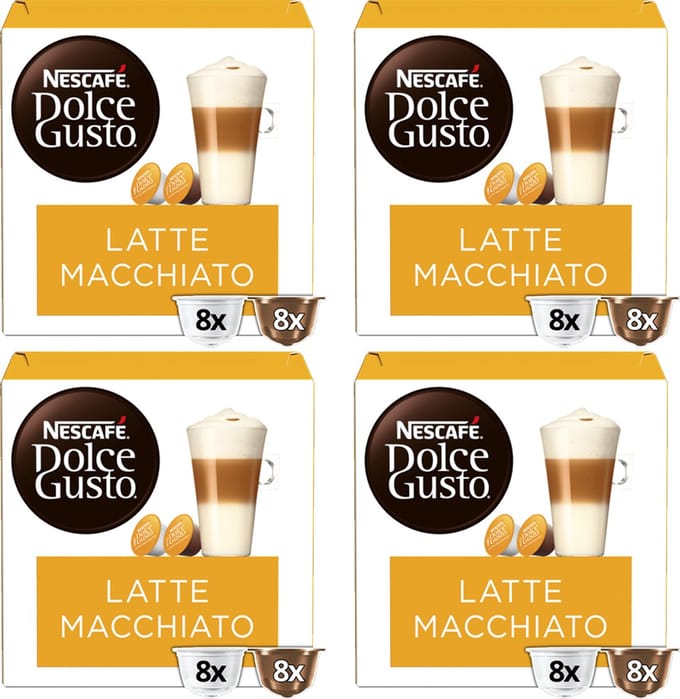 Nescafe Dolce Gusto Latte Macchiato Koffiecups - Multi Pack - 4 x 16 Stuks