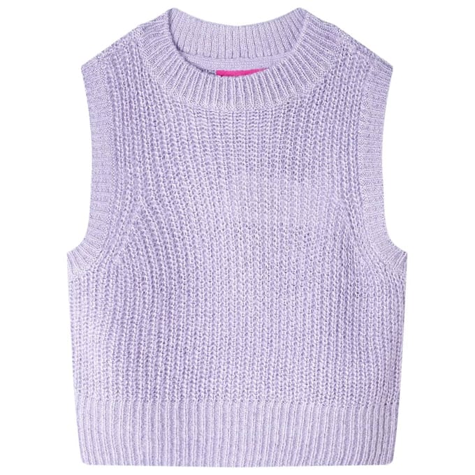 vidaXL - Kinderspencer - gebreid - 104 - lichtlila