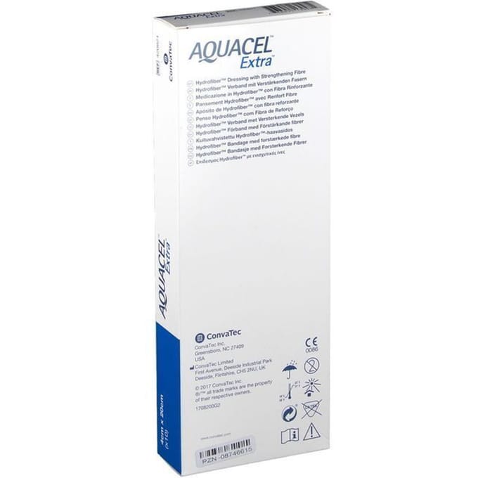 Aquacel Extra Verb Hydrofiber+versterk. 4x20cm 10
