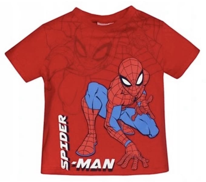 Marvel Spiderman Shirt - Katoen - Korte Mouw - Rood - Maat 98