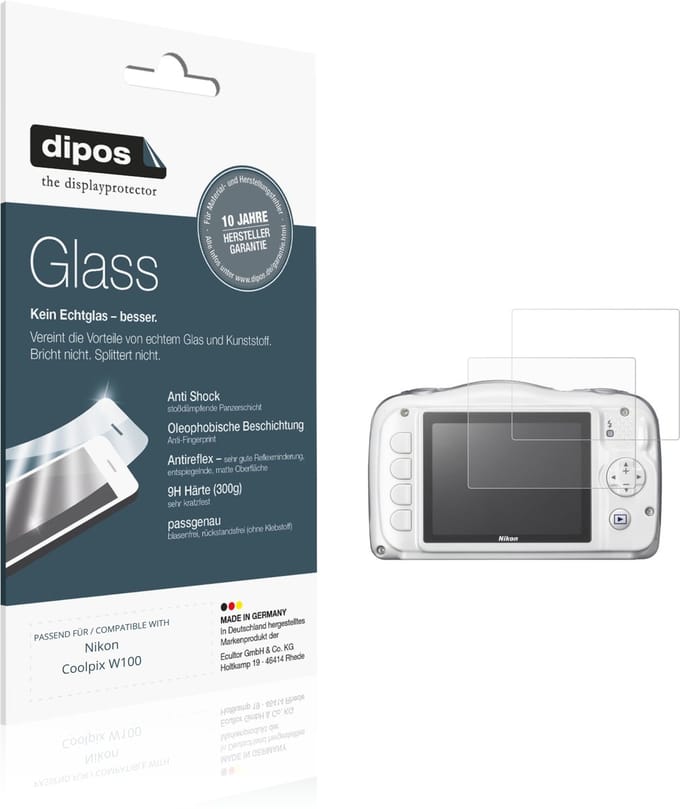 dipos – 2x Matte Pantserfolie geschikt voor Nikon Coolpix W100 | 9H Screenprotector