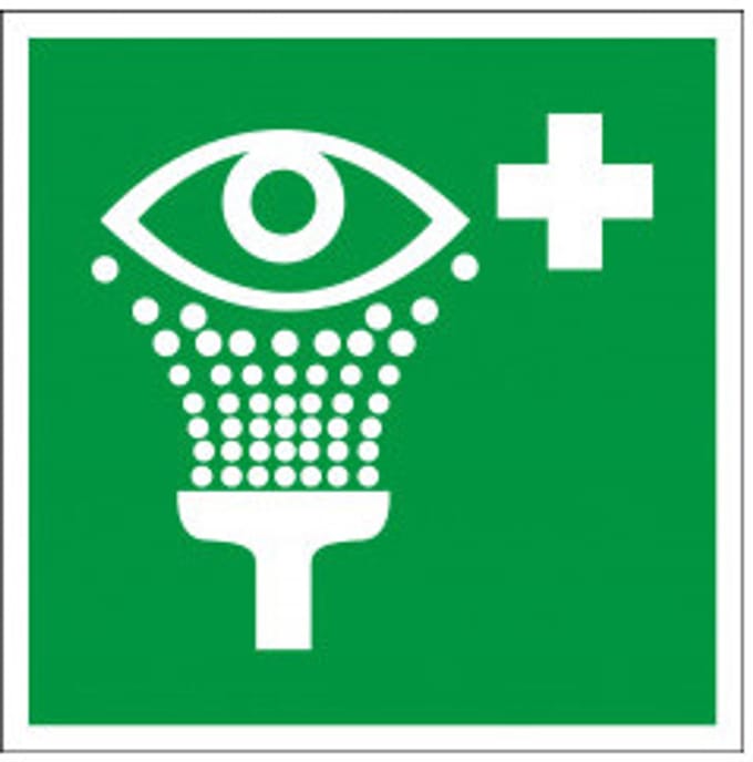 Oogdouche sticker - ISO 7010 - E011 150 x 150 mm