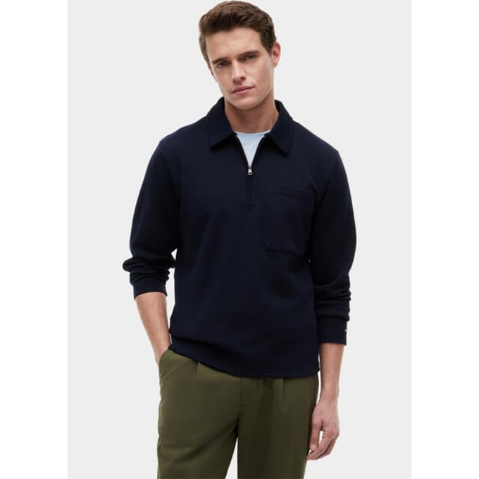 Tommy Hilfiger Essential Terry Quarter-zip Desert Sky Taglia: XXL | Maglioni a maglia Outlet | Uomo