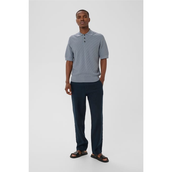 Regular fit poloshirt van puur katoen in tricotlook
