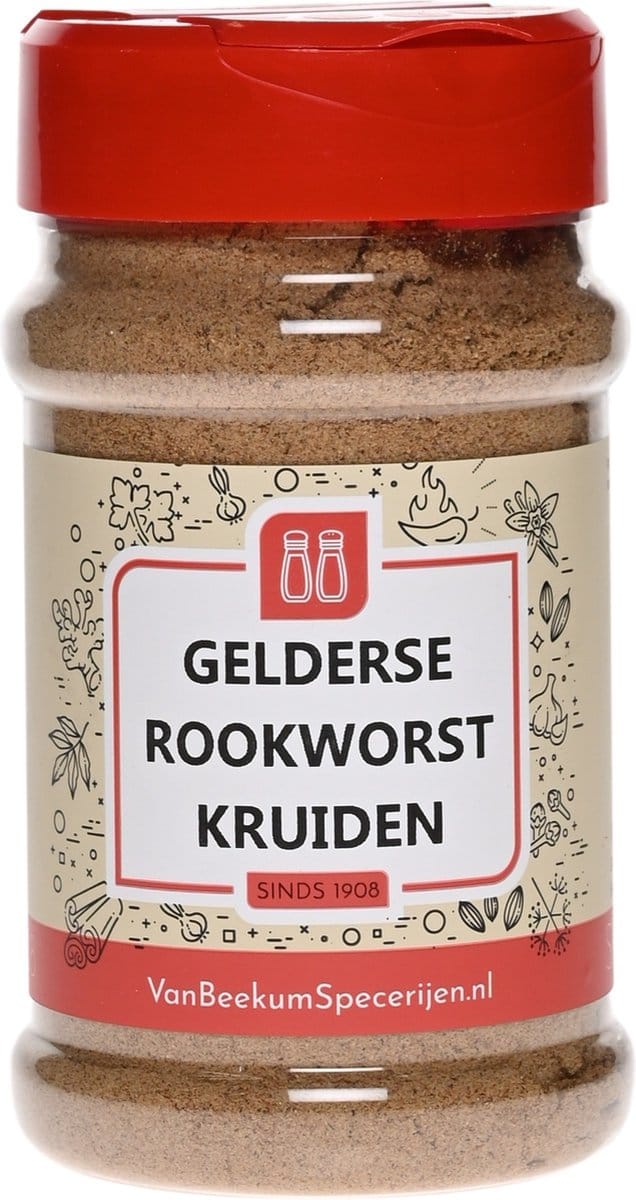 Van Beekum Specerijen - Gelderse Rookworst Kruiden - Strooibus 150 Gram