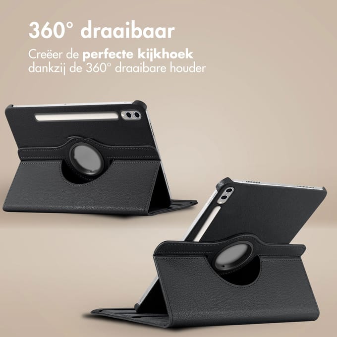 imoshion 360° draaibare Bookcase voor de Samsung Galaxy Tab S10 Plus / Tab S9 FE Plus / Tab S9 Plus - Zwart