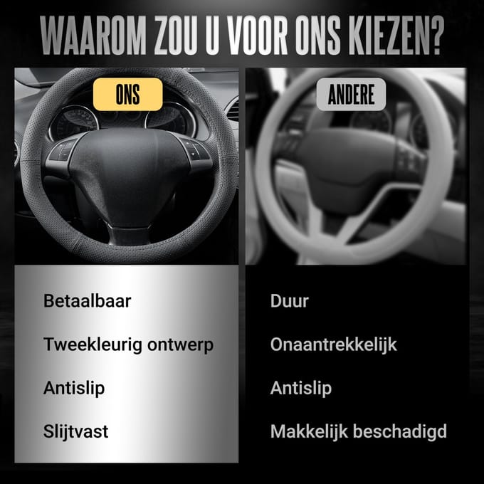 Carpassion Stuurhoes - Steering Cover - Leer - Ø 42-44 CM