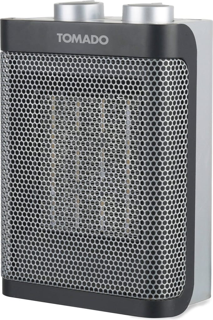 Tomado THC1501B - Keramische kachel - 24m² - 1500 watt - 2 warmtestanden - Zwart/grijs