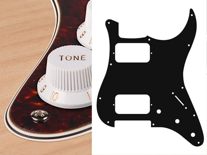 Boston ST-433-TI pickguard, Stallion, HH, 3 pot holes, 3-5 switch, 4 ply, tortoise intense