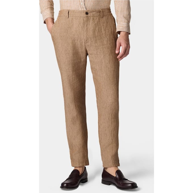 Brooks Brothers Linen Trousers Light Brown Größe: W36 | Maßgeschneiderte Hosen Outlet | Herren | Braun
