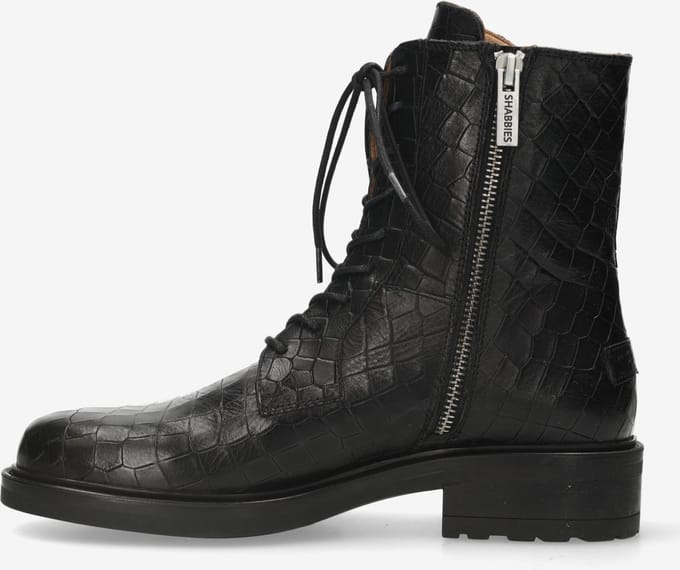 Shabbies Amsterdam Enkellaars Dean Zwart - Maat 39