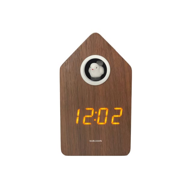Karlsson - Wekker Cuckoo LED - Dark wood veneer