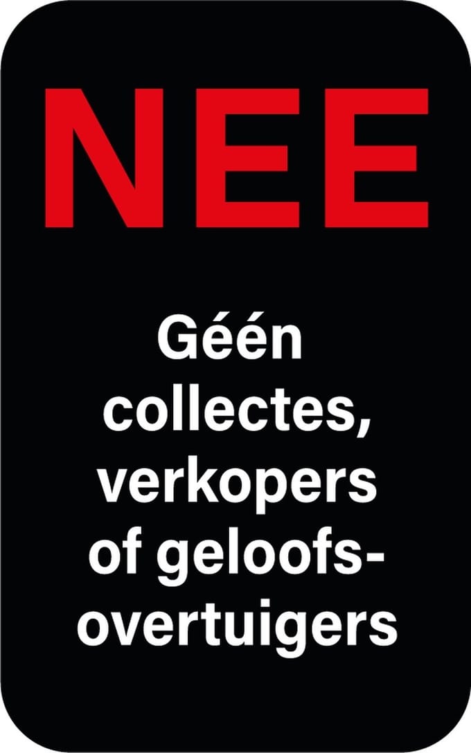 Geen collecte sticker