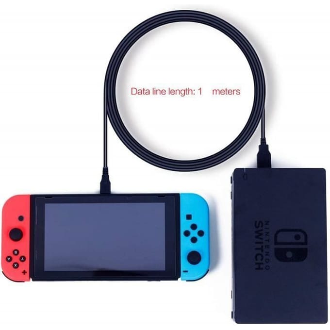 1M Câble de chargeur USB Alimentation Ligne de données Ligne pour Nintendo Switch/Switch Lite Console de jeux Type C Charge Rapide F