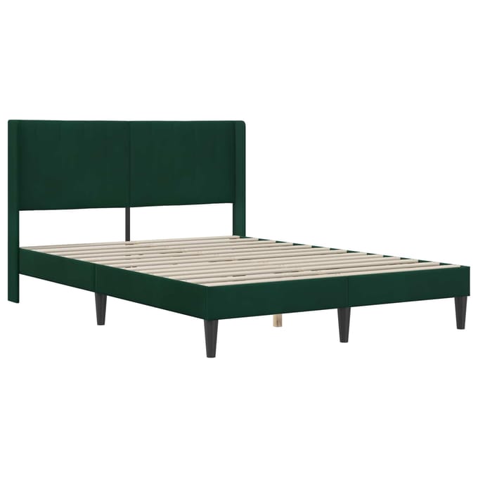vidaXL - Bedframe - met - hoofdeinde - Donkergroen - 120 - x - 200 - cm - Fluweel