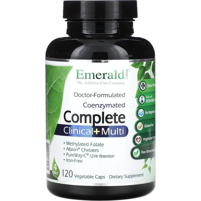 Emerald Laboratories, Co-enzymatisch Compleet Klinisch + Multi, 120 Plantaardige Capsules