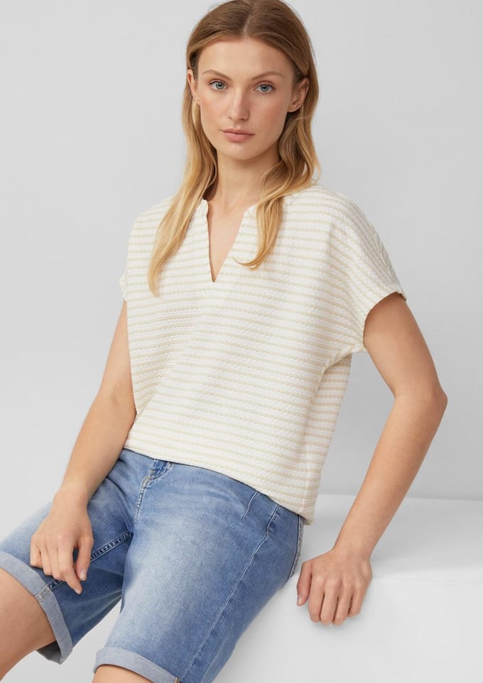 s.Oliver - female - Gestructureerd T-shirt in O-shape