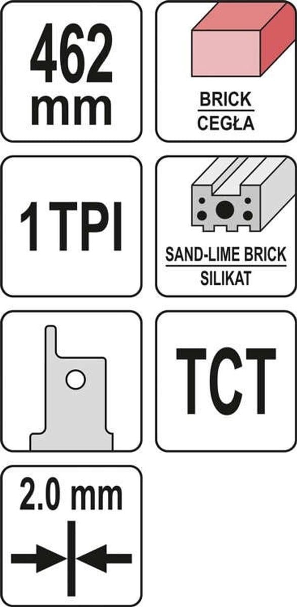 Yato - Zaagblad - Silicaten en Keramische Blokken - 462mm