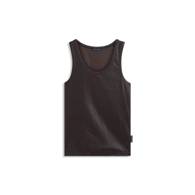 Summum Rib Tanktop Cotton Rib Singlets Donkerbruin 3s4873-5138