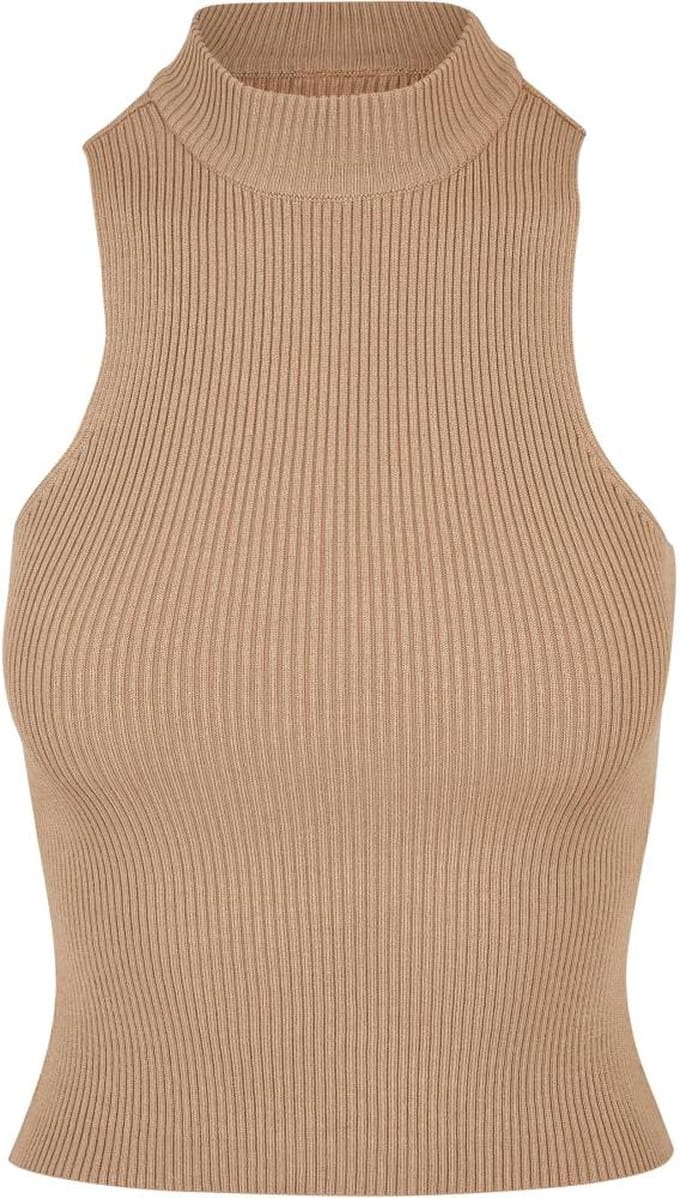 Urban Classics - Short Rib Knit Turtleneck Mouwloze top - 5XL - Beige