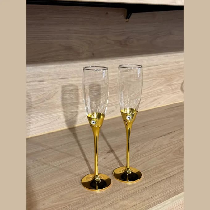 Trouwset 003 glazen – goud 2-delig