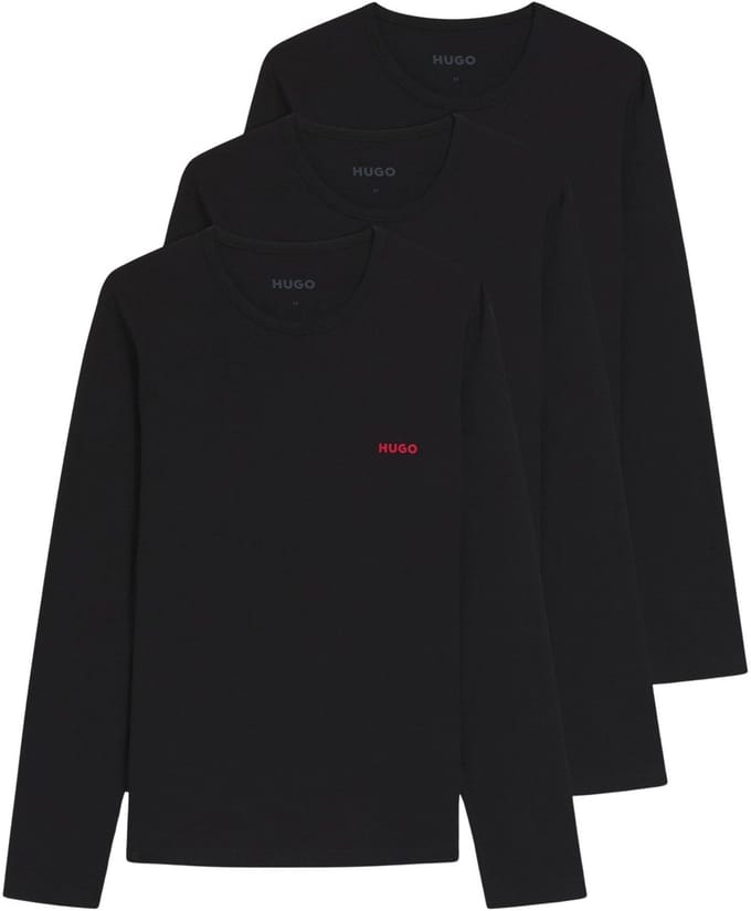Regular fit shirt met lange mouwen van puur katoen in set van 3