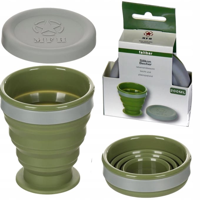Opvouwbare Siliconen Beker 200ml - Lichtgewicht en compact
