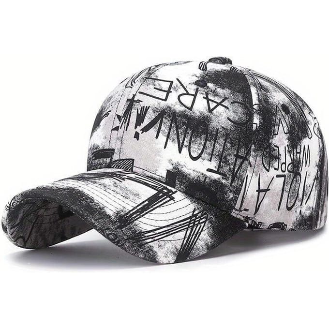 Ontwerper Graffiti Doodle Katoenen Baseballpet Voor Mannen Vrouwen Kpop Hoed Gebogen Klep Verstelbaar gray