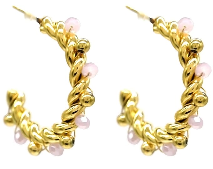 Oorbellen Twist - Oorringen - RVS - 3 cm - Goudkleurig