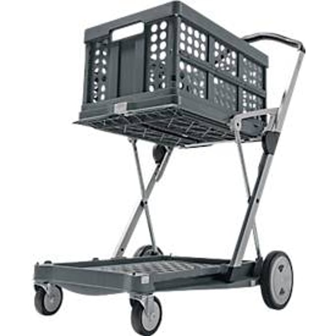 Inklapbare trolley CLAX®-  met vouwkrat -  46 L - grijs