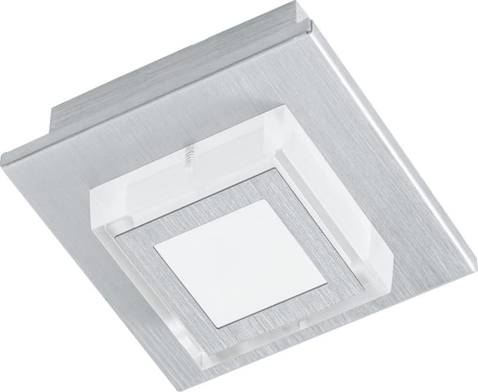 EGLO Masiano - Plafondlamp - 1 Lichts - LED - Aluminium-Geborsteld - Gesatineerd