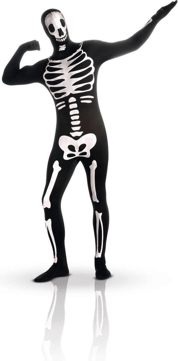 Halloween kostuum tweede huid skelet fosforescerend - Verkleedkleding - Medium