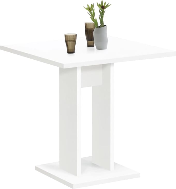 Eettafel Virginia Wit - Vierkant - 70x70cm - Hoogte 77.5 cm