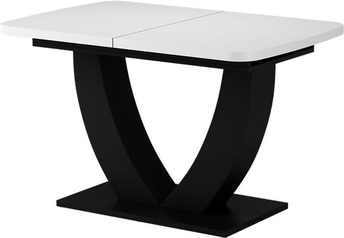 Vicco Eettafel Fenaro, Wit/Zwart, 120-160 x 80 cm Uitschuifbaar